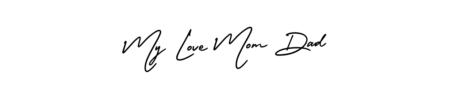 Make a short My Love Mom Dad signature style. Manage your documents anywhere anytime using AmerikaSignatureDemo-Regular. Create and add eSignatures, submit forms, share and send files easily. My Love Mom Dad signature style 3 images and pictures png