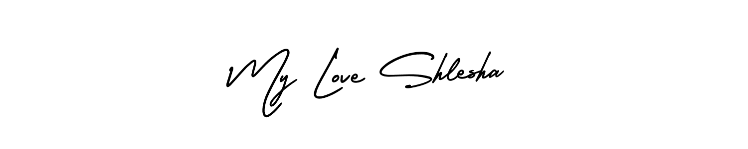 How to make My Love Shlesha name signature. Use AmerikaSignatureDemo-Regular style for creating short signs online. This is the latest handwritten sign. My Love Shlesha signature style 3 images and pictures png