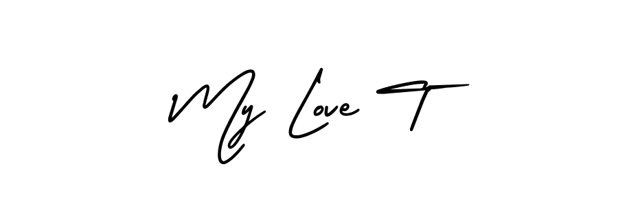 You should practise on your own different ways (AmerikaSignatureDemo-Regular) to write your name (My Love T) in signature. don't let someone else do it for you. My Love T signature style 3 images and pictures png