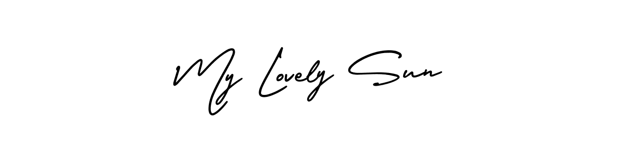 This is the best signature style for the My Lovely Sun name. Also you like these signature font (AmerikaSignatureDemo-Regular). Mix name signature. My Lovely Sun signature style 3 images and pictures png