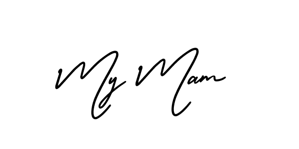 Check out images of Autograph of My Mam name. Actor My Mam Signature Style. AmerikaSignatureDemo-Regular is a professional sign style online. My Mam signature style 3 images and pictures png