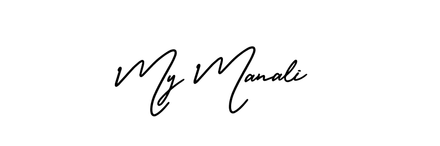 Also You can easily find your signature by using the search form. We will create My Manali name handwritten signature images for you free of cost using AmerikaSignatureDemo-Regular sign style. My Manali signature style 3 images and pictures png