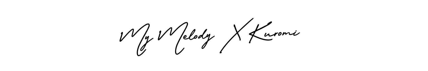 Design your own signature with our free online signature maker. With this signature software, you can create a handwritten (AmerikaSignatureDemo-Regular) signature for name My Melody X Kuromi. My Melody X Kuromi signature style 3 images and pictures png