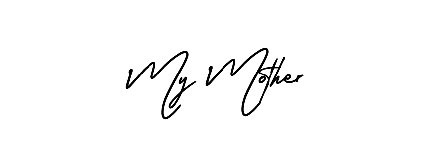 The best way (AmerikaSignatureDemo-Regular) to make a short signature is to pick only two or three words in your name. The name My Mother include a total of six letters. For converting this name. My Mother signature style 3 images and pictures png