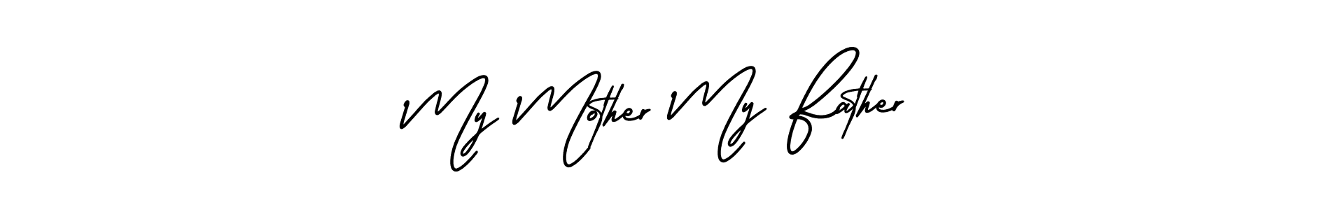 Create a beautiful signature design for name My Mother My Father. With this signature (AmerikaSignatureDemo-Regular) fonts, you can make a handwritten signature for free. My Mother My Father signature style 3 images and pictures png