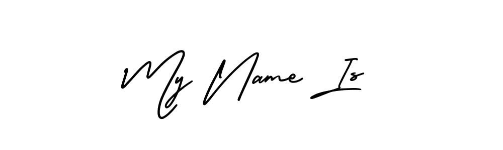 Create a beautiful signature design for name My Name Is. With this signature (AmerikaSignatureDemo-Regular) fonts, you can make a handwritten signature for free. My Name Is signature style 3 images and pictures png