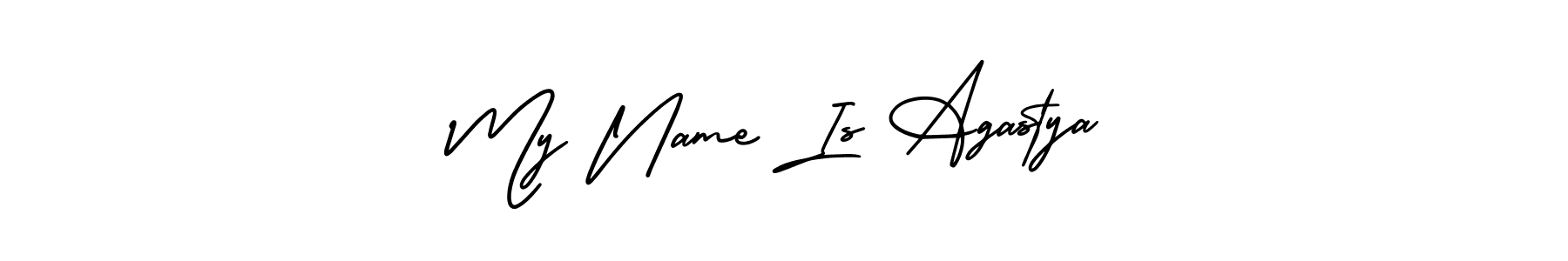 Similarly AmerikaSignatureDemo-Regular is the best handwritten signature design. Signature creator online .You can use it as an online autograph creator for name My Name Is Agastya. My Name Is Agastya signature style 3 images and pictures png