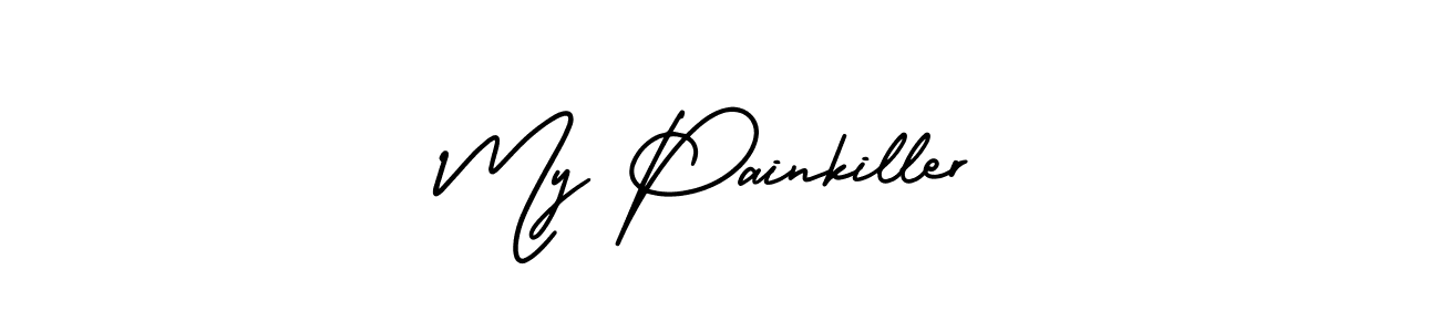 Use a signature maker to create a handwritten signature online. With this signature software, you can design (AmerikaSignatureDemo-Regular) your own signature for name My Painkiller. My Painkiller signature style 3 images and pictures png