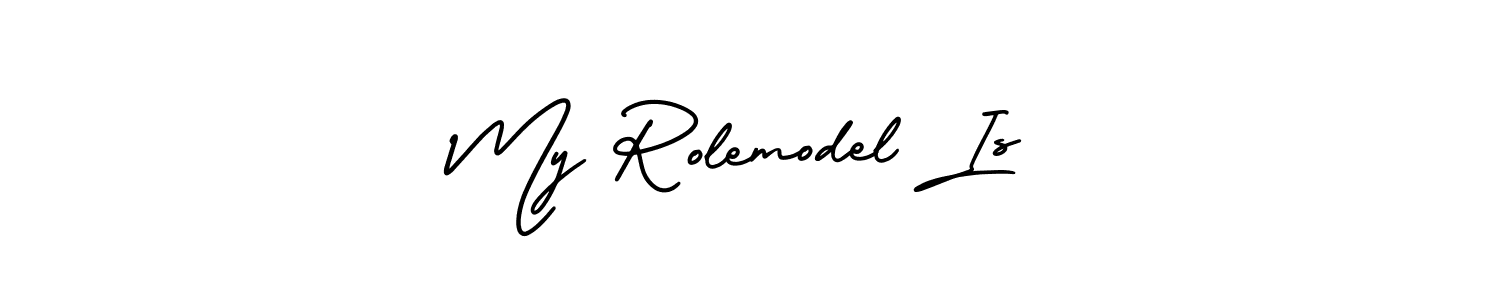 Use a signature maker to create a handwritten signature online. With this signature software, you can design (AmerikaSignatureDemo-Regular) your own signature for name My Rolemodel Is. My Rolemodel Is signature style 3 images and pictures png