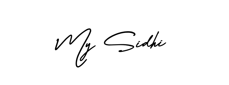 The best way (AmerikaSignatureDemo-Regular) to make a short signature is to pick only two or three words in your name. The name My Sidhi include a total of six letters. For converting this name. My Sidhi signature style 3 images and pictures png