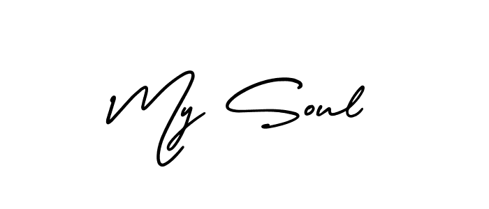 Create a beautiful signature design for name My Soul. With this signature (AmerikaSignatureDemo-Regular) fonts, you can make a handwritten signature for free. My Soul signature style 3 images and pictures png