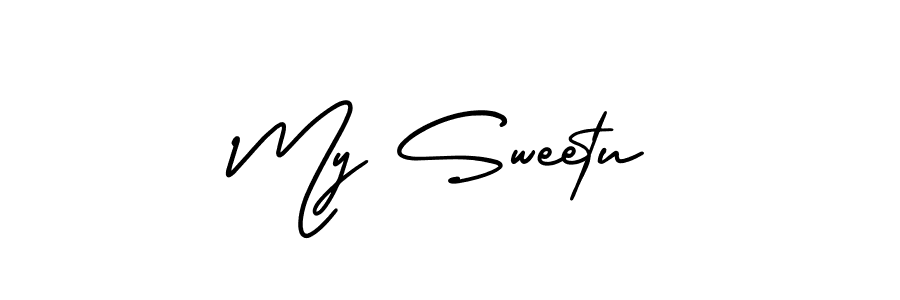 How to make My Sweetu name signature. Use AmerikaSignatureDemo-Regular style for creating short signs online. This is the latest handwritten sign. My Sweetu signature style 3 images and pictures png