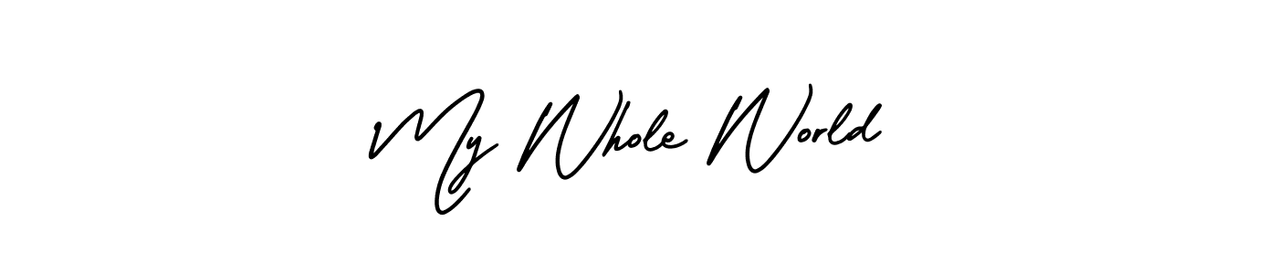 Make a beautiful signature design for name My Whole World. With this signature (AmerikaSignatureDemo-Regular) style, you can create a handwritten signature for free. My Whole World signature style 3 images and pictures png