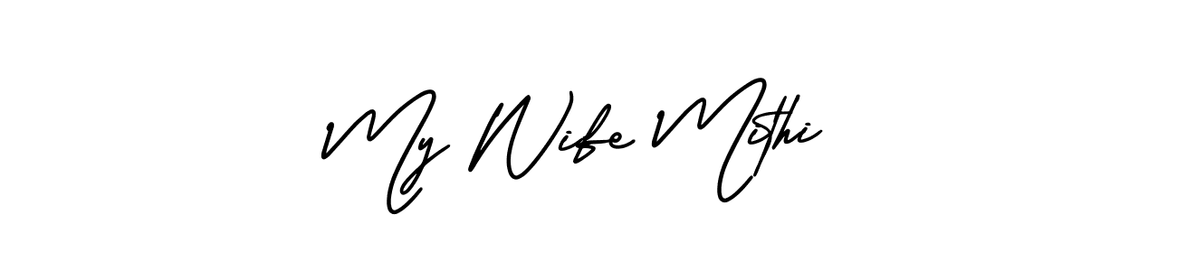 Best and Professional Signature Style for My Wife Mithi. AmerikaSignatureDemo-Regular Best Signature Style Collection. My Wife Mithi signature style 3 images and pictures png