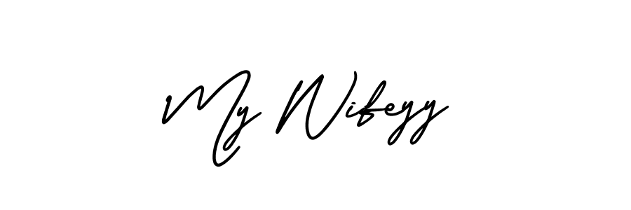 How to make My Wifeyy name signature. Use AmerikaSignatureDemo-Regular style for creating short signs online. This is the latest handwritten sign. My Wifeyy signature style 3 images and pictures png