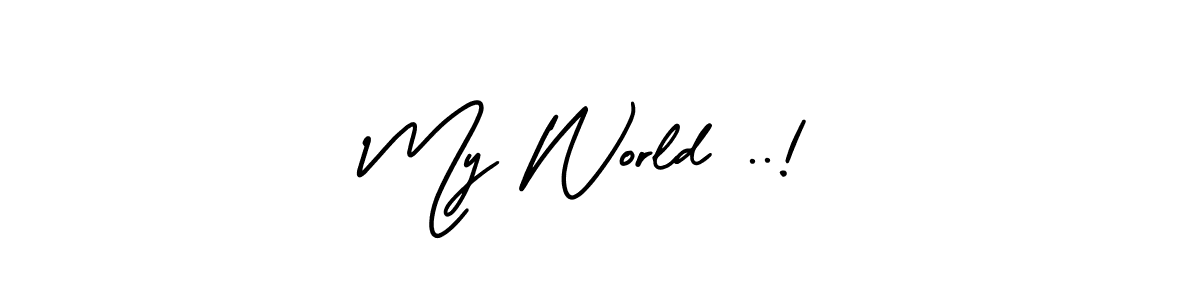 How to Draw My World ..! signature style? AmerikaSignatureDemo-Regular is a latest design signature styles for name My World ..!. My World ..! signature style 3 images and pictures png