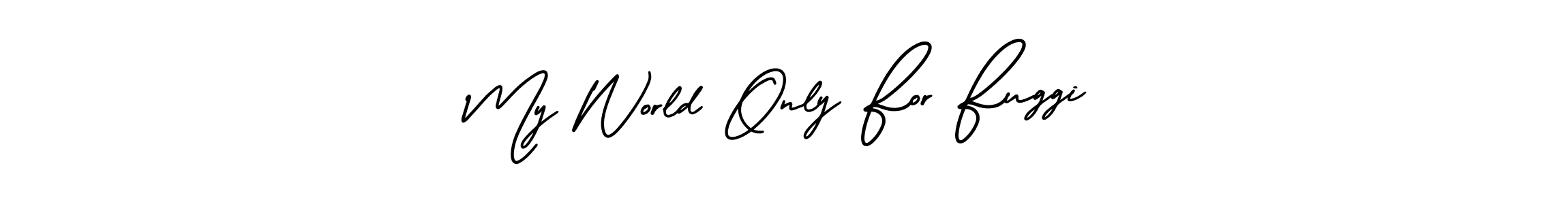 Also You can easily find your signature by using the search form. We will create My World Only For Fuggi name handwritten signature images for you free of cost using AmerikaSignatureDemo-Regular sign style. My World Only For Fuggi signature style 3 images and pictures png