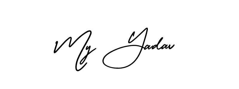 if you are searching for the best signature style for your name My Yadav. so please give up your signature search. here we have designed multiple signature styles  using AmerikaSignatureDemo-Regular. My Yadav signature style 3 images and pictures png