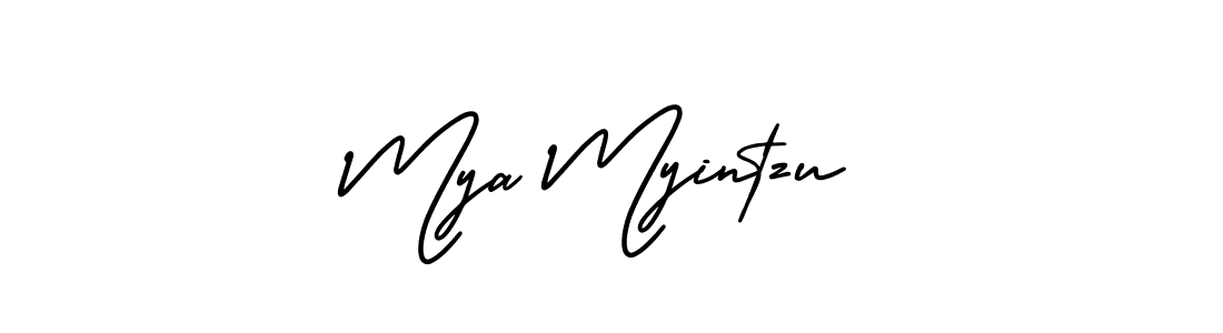 How to make Mya Myintzu name signature. Use AmerikaSignatureDemo-Regular style for creating short signs online. This is the latest handwritten sign. Mya Myintzu signature style 3 images and pictures png