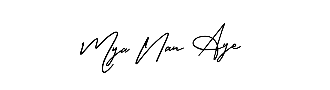 See photos of Mya Nan Aye official signature by Spectra . Check more albums & portfolios. Read reviews & check more about AmerikaSignatureDemo-Regular font. Mya Nan Aye signature style 3 images and pictures png
