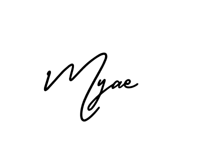 How to make Myae name signature. Use AmerikaSignatureDemo-Regular style for creating short signs online. This is the latest handwritten sign. Myae signature style 3 images and pictures png