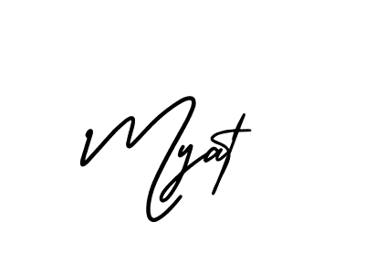 How to make Myat signature? AmerikaSignatureDemo-Regular is a professional autograph style. Create handwritten signature for Myat name. Myat signature style 3 images and pictures png