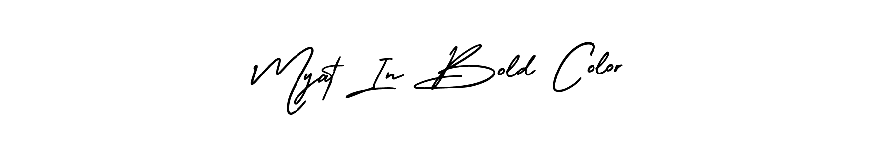 Design your own signature with our free online signature maker. With this signature software, you can create a handwritten (AmerikaSignatureDemo-Regular) signature for name Myat In Bold Color. Myat In Bold Color signature style 3 images and pictures png