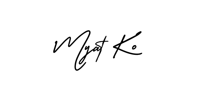 Best and Professional Signature Style for Myat Ko. AmerikaSignatureDemo-Regular Best Signature Style Collection. Myat Ko signature style 3 images and pictures png