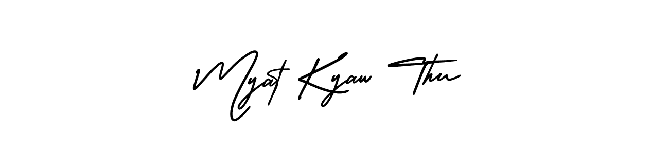 Also You can easily find your signature by using the search form. We will create Myat Kyaw Thu name handwritten signature images for you free of cost using AmerikaSignatureDemo-Regular sign style. Myat Kyaw Thu signature style 3 images and pictures png