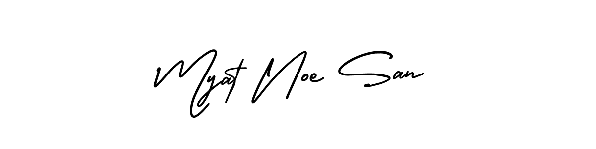 if you are searching for the best signature style for your name Myat Noe San. so please give up your signature search. here we have designed multiple signature styles  using AmerikaSignatureDemo-Regular. Myat Noe San signature style 3 images and pictures png
