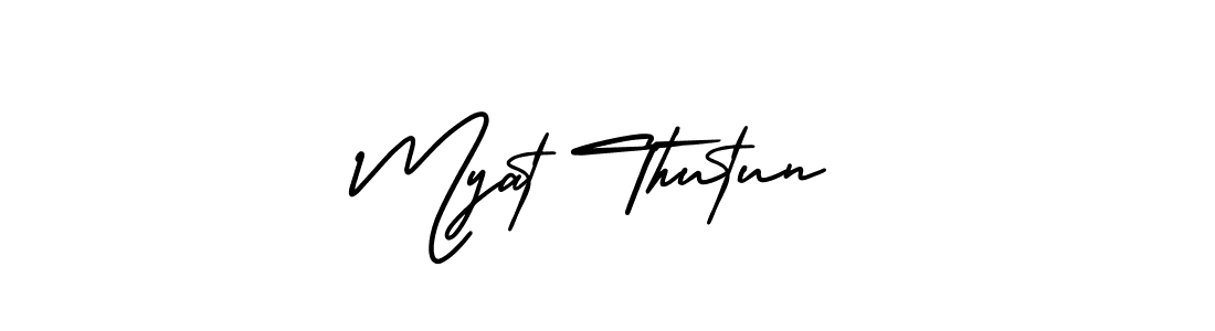 How to make Myat Thutun signature? AmerikaSignatureDemo-Regular is a professional autograph style. Create handwritten signature for Myat Thutun name. Myat Thutun signature style 3 images and pictures png