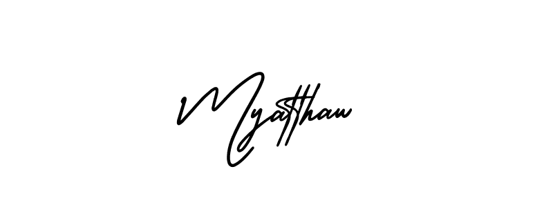 Create a beautiful signature design for name Myatthaw. With this signature (AmerikaSignatureDemo-Regular) fonts, you can make a handwritten signature for free. Myatthaw signature style 3 images and pictures png