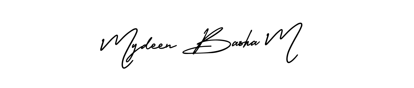 It looks lik you need a new signature style for name Mydeen Basha M. Design unique handwritten (AmerikaSignatureDemo-Regular) signature with our free signature maker in just a few clicks. Mydeen Basha M signature style 3 images and pictures png