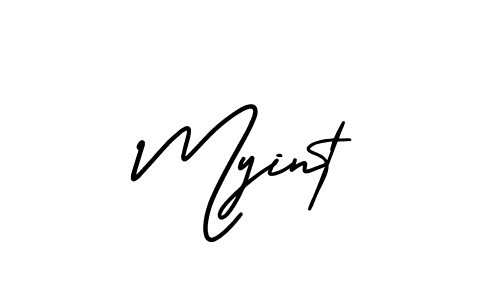 The best way (AmerikaSignatureDemo-Regular) to make a short signature is to pick only two or three words in your name. The name Myint include a total of six letters. For converting this name. Myint signature style 3 images and pictures png