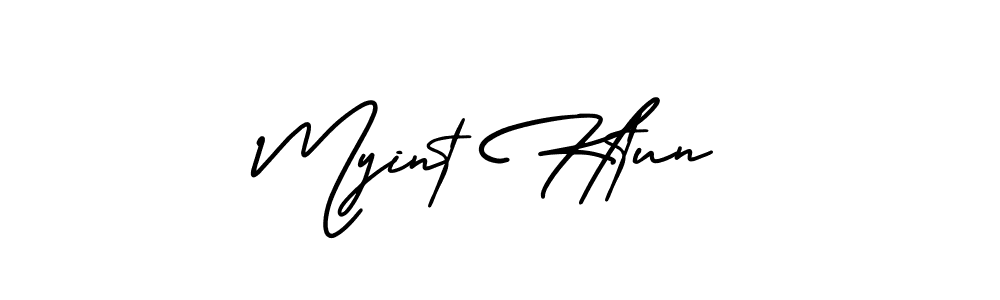 This is the best signature style for the Myint Htun name. Also you like these signature font (AmerikaSignatureDemo-Regular). Mix name signature. Myint Htun signature style 3 images and pictures png