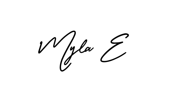 Check out images of Autograph of Myla E name. Actor Myla E Signature Style. AmerikaSignatureDemo-Regular is a professional sign style online. Myla E signature style 3 images and pictures png