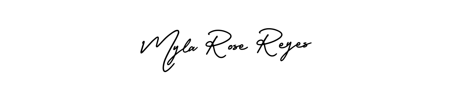 It looks lik you need a new signature style for name Myla Rose Reyes. Design unique handwritten (AmerikaSignatureDemo-Regular) signature with our free signature maker in just a few clicks. Myla Rose Reyes signature style 3 images and pictures png