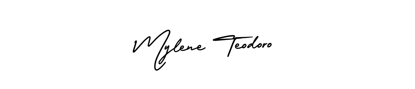 How to make Mylene Teodoro signature? AmerikaSignatureDemo-Regular is a professional autograph style. Create handwritten signature for Mylene Teodoro name. Mylene Teodoro signature style 3 images and pictures png