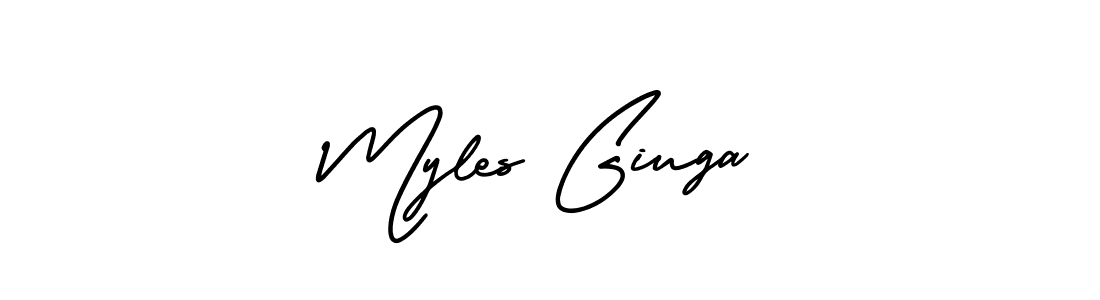 Make a beautiful signature design for name Myles Giuga. With this signature (AmerikaSignatureDemo-Regular) style, you can create a handwritten signature for free. Myles Giuga signature style 3 images and pictures png