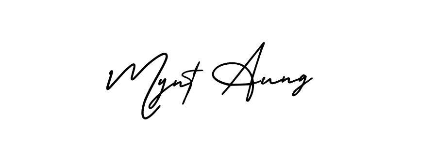 Design your own signature with our free online signature maker. With this signature software, you can create a handwritten (AmerikaSignatureDemo-Regular) signature for name Mynt Aung. Mynt Aung signature style 3 images and pictures png