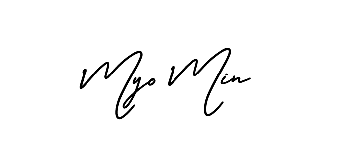 It looks lik you need a new signature style for name Myo Min. Design unique handwritten (AmerikaSignatureDemo-Regular) signature with our free signature maker in just a few clicks. Myo Min signature style 3 images and pictures png