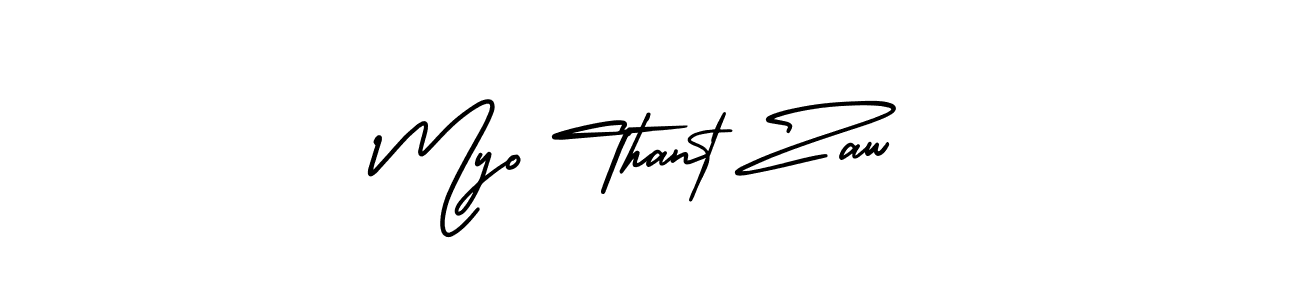Make a beautiful signature design for name Myo Thant Zaw. With this signature (AmerikaSignatureDemo-Regular) style, you can create a handwritten signature for free. Myo Thant Zaw signature style 3 images and pictures png