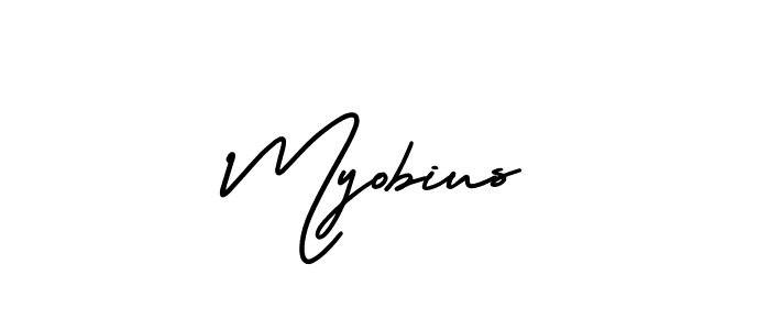 Myobius stylish signature style. Best Handwritten Sign (AmerikaSignatureDemo-Regular) for my name. Handwritten Signature Collection Ideas for my name Myobius. Myobius signature style 3 images and pictures png