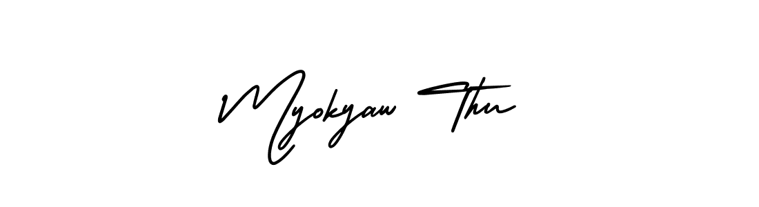 Make a beautiful signature design for name Myokyaw Thu. Use this online signature maker to create a handwritten signature for free. Myokyaw Thu signature style 3 images and pictures png