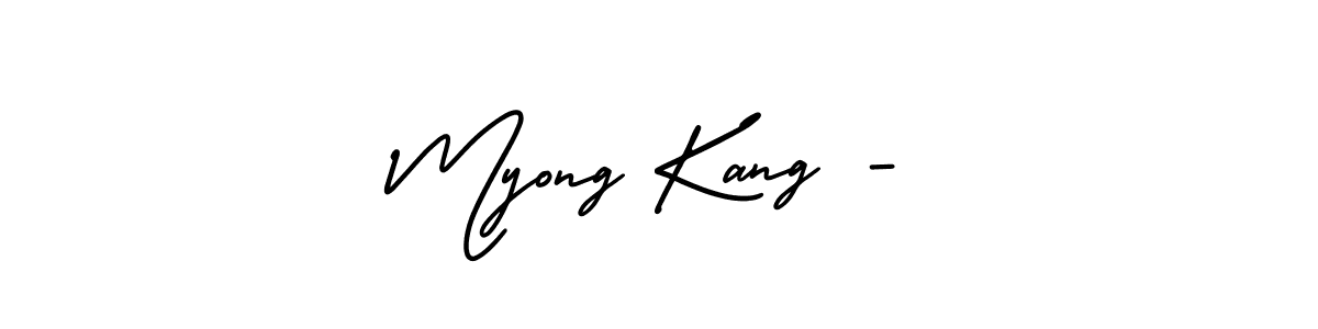 Design your own signature with our free online signature maker. With this signature software, you can create a handwritten (AmerikaSignatureDemo-Regular) signature for name Myong Kang -. Myong Kang - signature style 3 images and pictures png
