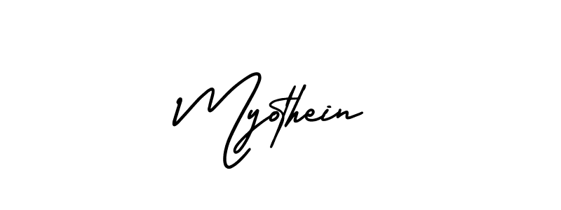 How to make Myothein name signature. Use AmerikaSignatureDemo-Regular style for creating short signs online. This is the latest handwritten sign. Myothein signature style 3 images and pictures png