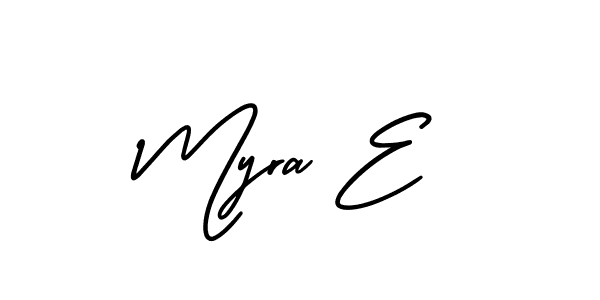 Myra E stylish signature style. Best Handwritten Sign (AmerikaSignatureDemo-Regular) for my name. Handwritten Signature Collection Ideas for my name Myra E. Myra E signature style 3 images and pictures png