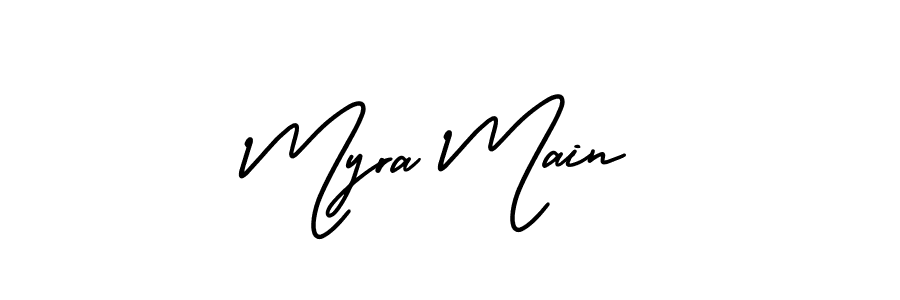 Use a signature maker to create a handwritten signature online. With this signature software, you can design (AmerikaSignatureDemo-Regular) your own signature for name Myra Main. Myra Main signature style 3 images and pictures png