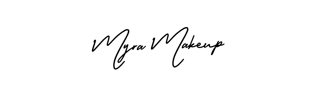 Create a beautiful signature design for name Myra Makeup. With this signature (AmerikaSignatureDemo-Regular) fonts, you can make a handwritten signature for free. Myra Makeup signature style 3 images and pictures png