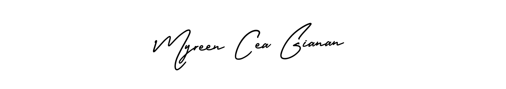 Make a short Myreen Cea Gianan signature style. Manage your documents anywhere anytime using AmerikaSignatureDemo-Regular. Create and add eSignatures, submit forms, share and send files easily. Myreen Cea Gianan signature style 3 images and pictures png